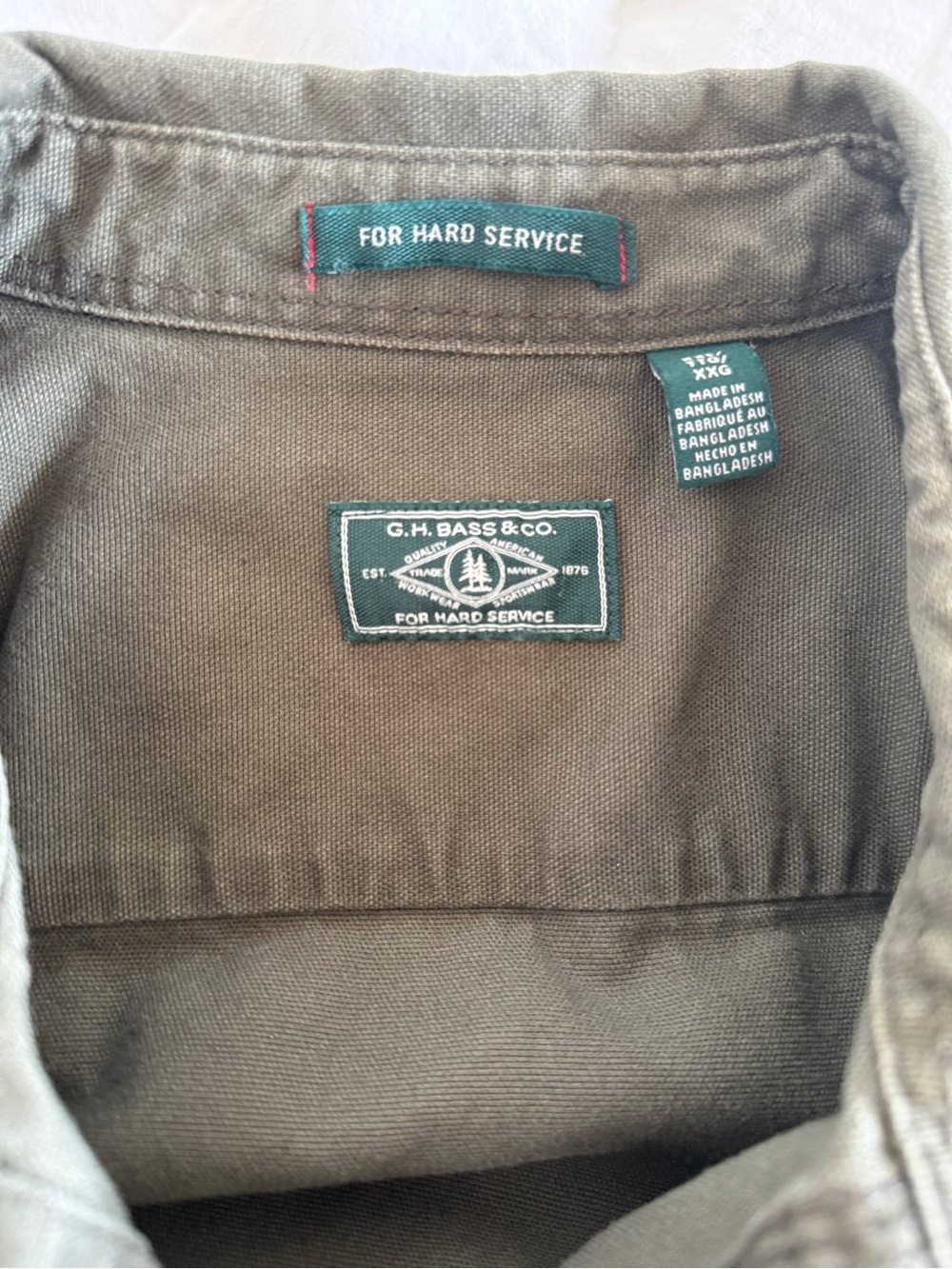 G.H. Bass Utility Pocket Green Button-Up Work Shirt - Picture 5 of 8